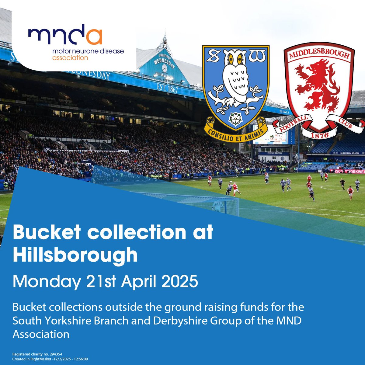 Jenn Scribbins (Dodd) (@jennmndassoc) on Twitter photo ‼️VOLUNTEERS NEEDED ‼️
We are looking for volunteers to help with a Bucket Collection on Monday 21st April 2025 1-3 pm at <a href="/swfc/">Sheffield Wednesday</a> Hillsborough Stadium ⚽️
Please contact me if you are able to help and for more details jenn.scribbins@mndassociation.org ‼️VOLUNTEERS NEEDED ‼️
We are looking for volunteers to help with a Bucket Collection on Monday 21st April 2025 1-3 pm at <a href="/swfc/">Sheffield Wednesday</a> Hillsborough Stadium ⚽️
Please contact me if you are able to help and for more details jenn.scribbins@mndassociation.org