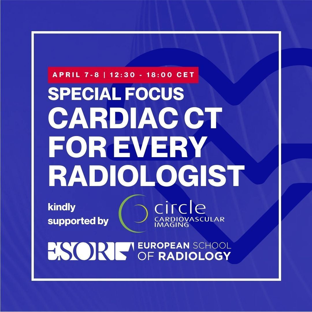 Ready - Set - #CardiacCT
Last chance to register! 

We are proud to present: Special Focus: Cardiac CT for Every Radiologist

📍 Online
📆 April 7-8
🆓 Free for radiologists and radiographers!

Register until Sunday, April 6, at midnight (CEST).
buff.ly/5tNLViv