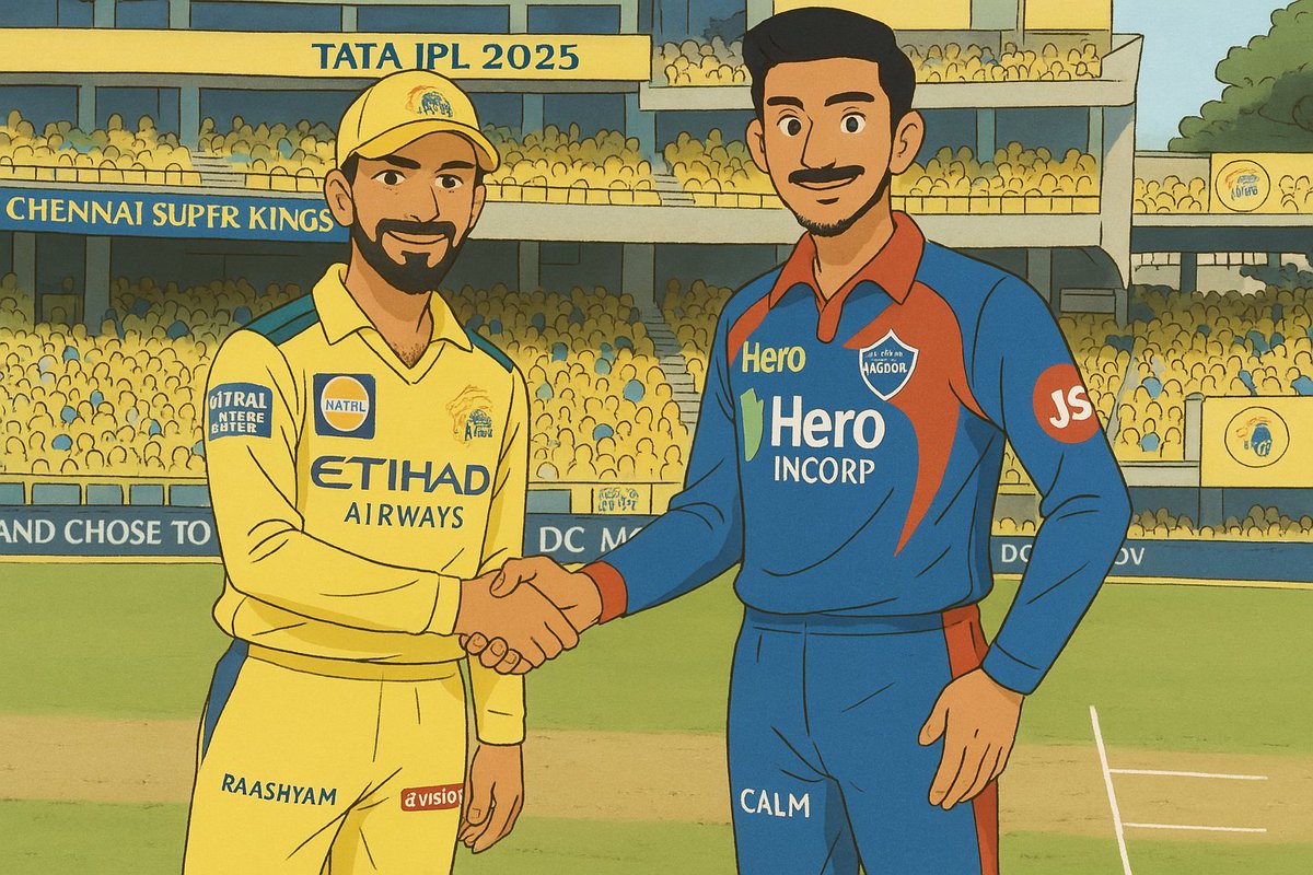 bhuker99701's tweet photo. Two captains. One epic clash.
#CSKvDC #IPL2025 #Yellove vs #DCThunder #TATAIPL https://t.co/x8dSdlgpPm