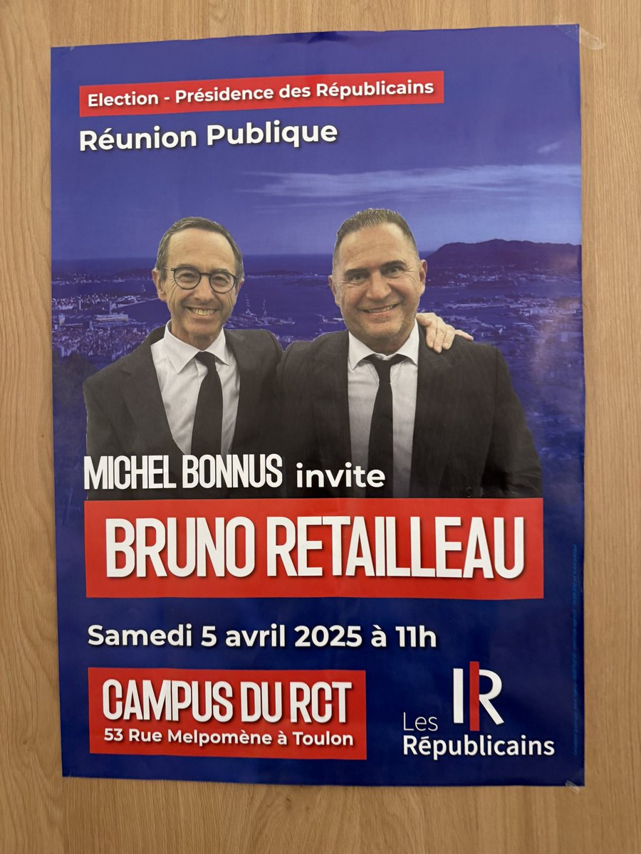 Présent ce matin à Toulon au Campus RCT pour la réunion publique de soutien à <a href="/BrunoRetailleau/">Bruno Retailleau</a> pour la présidence des Républicains. 

Une salle pleine, des convictions fortes et une volonté de rassembler pour faire gagner la France !
#AvecRetailleau
