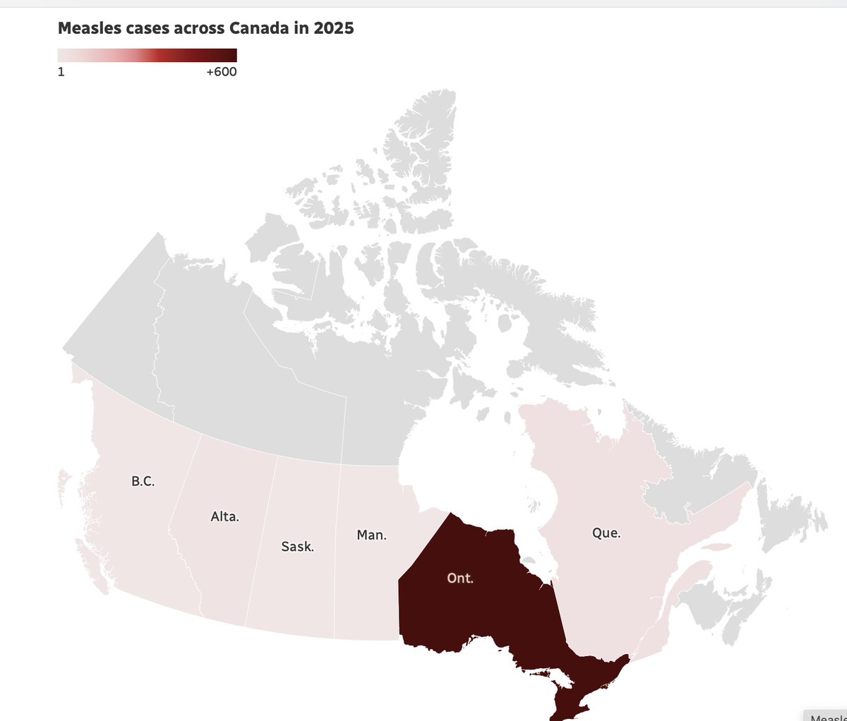 HurleyOCHUCUPE's tweet photo. Public Health Ontario reports 89 new cases of measles, bringing the total to 655: "The sharp increase… is due to continued exposures and transmission among individuals who have not been immunized." Ontario allows children to be opted out of vaccinations, like polio. https://t.co/FwFNrqwjIe