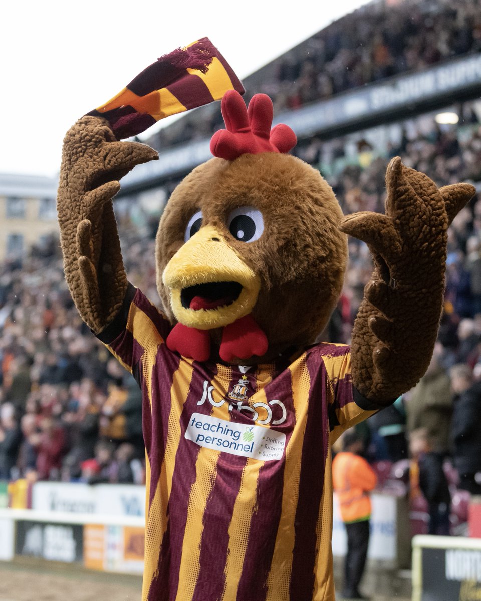 Billy Bantam (@billybantam1903) on Twitter photo Good morning Bantams, I cannot wait for our match at the <a href="/UniofBradford/">University of Bradford</a> Stadium! ๐
I look forward to seeing you all in and around the ground. ๐
See my full schedule here โก๏ธ bradfordcityafc.com/supporters/junโฆ.
#BCAFC | <a href="/teachingperson/">Teaching Personnel</a> Good morning Bantams, I cannot wait for our match at the <a href="/UniofBradford/">University of Bradford</a> Stadium! ๐
I look forward to seeing you all in and around the ground. ๐
See my full schedule here โก๏ธ bradfordcityafc.com/supporters/junโฆ.
#BCAFC | <a href="/teachingperson/">Teaching Personnel</a>