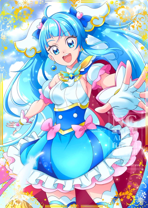 久しぶりにキュアスカイ、描きました!(≧∀≦)#precure 