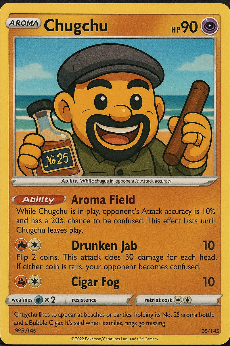 LingYanLi09's tweet photo. Chugchu chug chug chuga ~~~~ CHU~~

First #pokemon card created on #chatgpt using this photo. https://t.co/9echAcBc0K