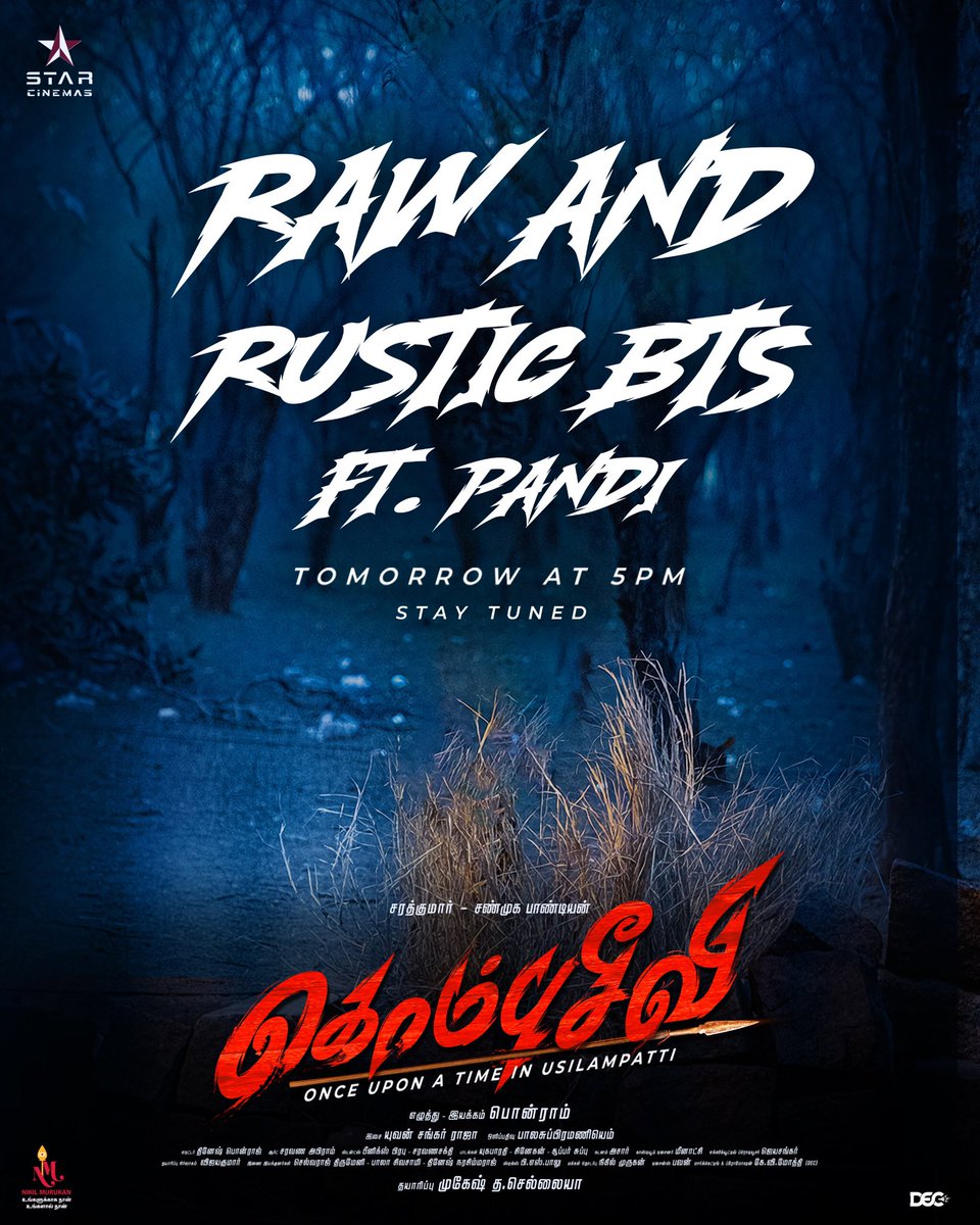 Starcinemas (@mukeshtchelliah) on Twitter photo Naaliki 5pm ku naanga varom🔥
A pakka special glimpse from #Kombuseevi tomorrow at 5pm. Super excited for this one😇. Need all your wishes.
#OnceUponATimeInUsilampatti
An <a href="/ponramvvs/">ponram</a> Direction
Produced By <a href="/starCinemas/">Star Cinemas</a> <a href="/mukesh_chelliah/">Mukesh T Chelliah</a>
A <a href="/itsyuvan/">.</a> Musical Naaliki 5pm ku naanga varom🔥
A pakka special glimpse from #Kombuseevi tomorrow at 5pm. Super excited for this one😇. Need all your wishes.
#OnceUponATimeInUsilampatti
An <a href="/ponramvvs/">ponram</a> Direction
Produced By <a href="/starCinemas/">Star Cinemas</a> <a href="/mukesh_chelliah/">Mukesh T Chelliah</a>
A <a href="/itsyuvan/">.</a> Musical