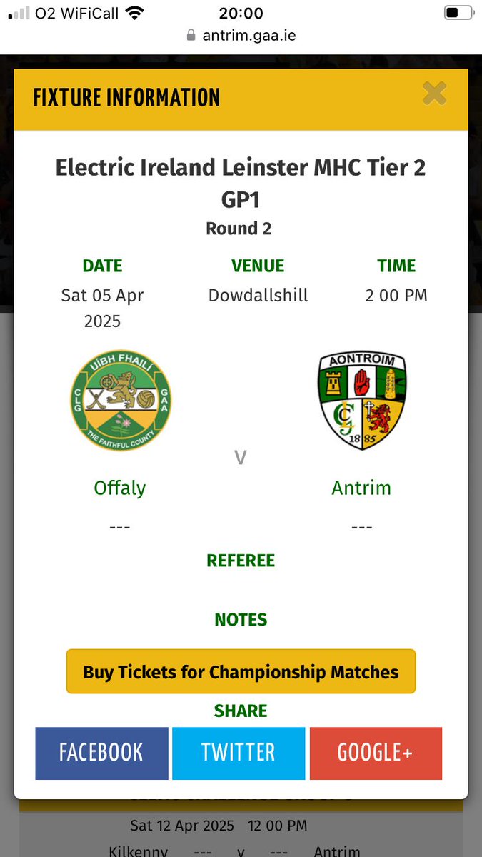 Ádh mór to Oisin, Seán and the rest of the Antrim lads in their game against Offaly in the Leinster Championship today.