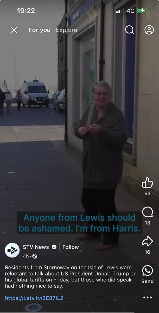 HarrisFC1920's tweet image. Politics and sport

STV seeking Lewis residents' thoughts of their DJ instead got the opinion of Cathie Bell from Miabhag nam Beann 

We're not putting any “bigly” tariffs on our teas, sausage rolls or baking this season so prices will remain incredibly reasonable!

#politics
