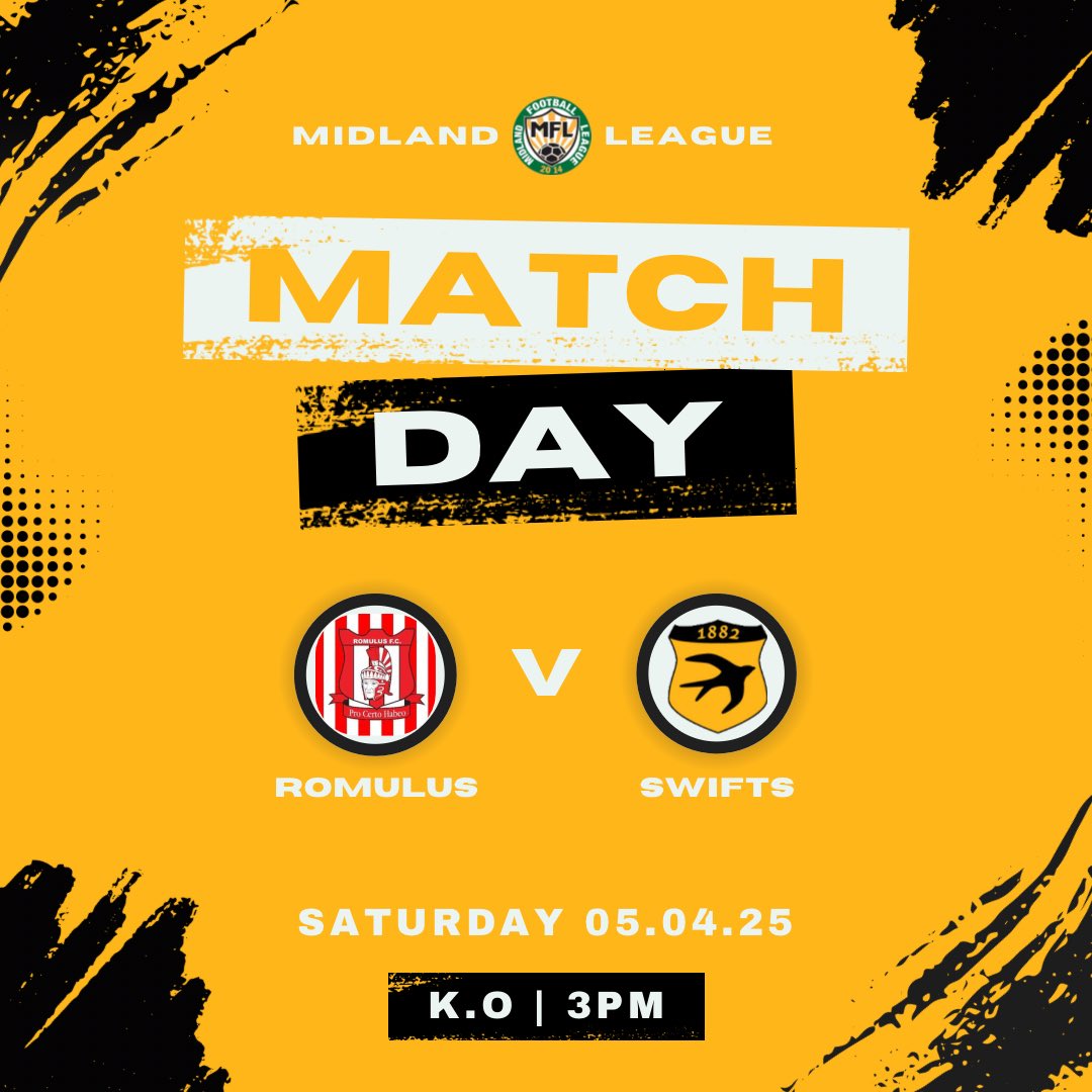 Stourport Swifts FC (@stourportswifts) on Twitter photo MATCH DAY 🟡⚫️
Swifts travel to <a href="/Romulus_fc/">Romulus Football Club</a> today on a beautiful Saturday afternoon ☀️⚽️
All support is appreciated!! MATCH DAY 🟡⚫️
Swifts travel to <a href="/Romulus_fc/">Romulus Football Club</a> today on a beautiful Saturday afternoon ☀️⚽️
All support is appreciated!!