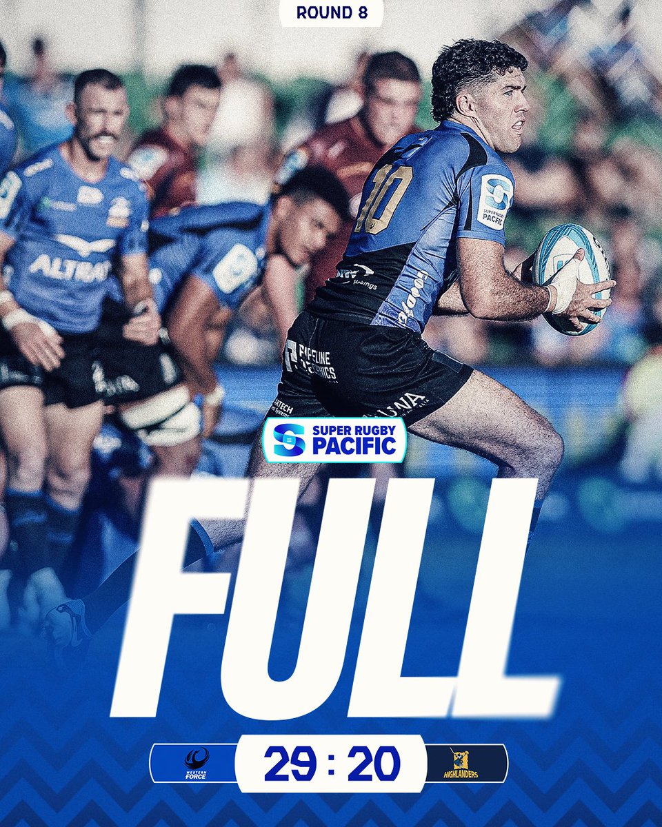 SuperRugby's tweet photo. A big win for @westernforce as they defeat a gutsy Highlanders outfit to move into the top four π
#SuperRugbyPacific #FORvHIG https://t.co/zHin8BTgzO