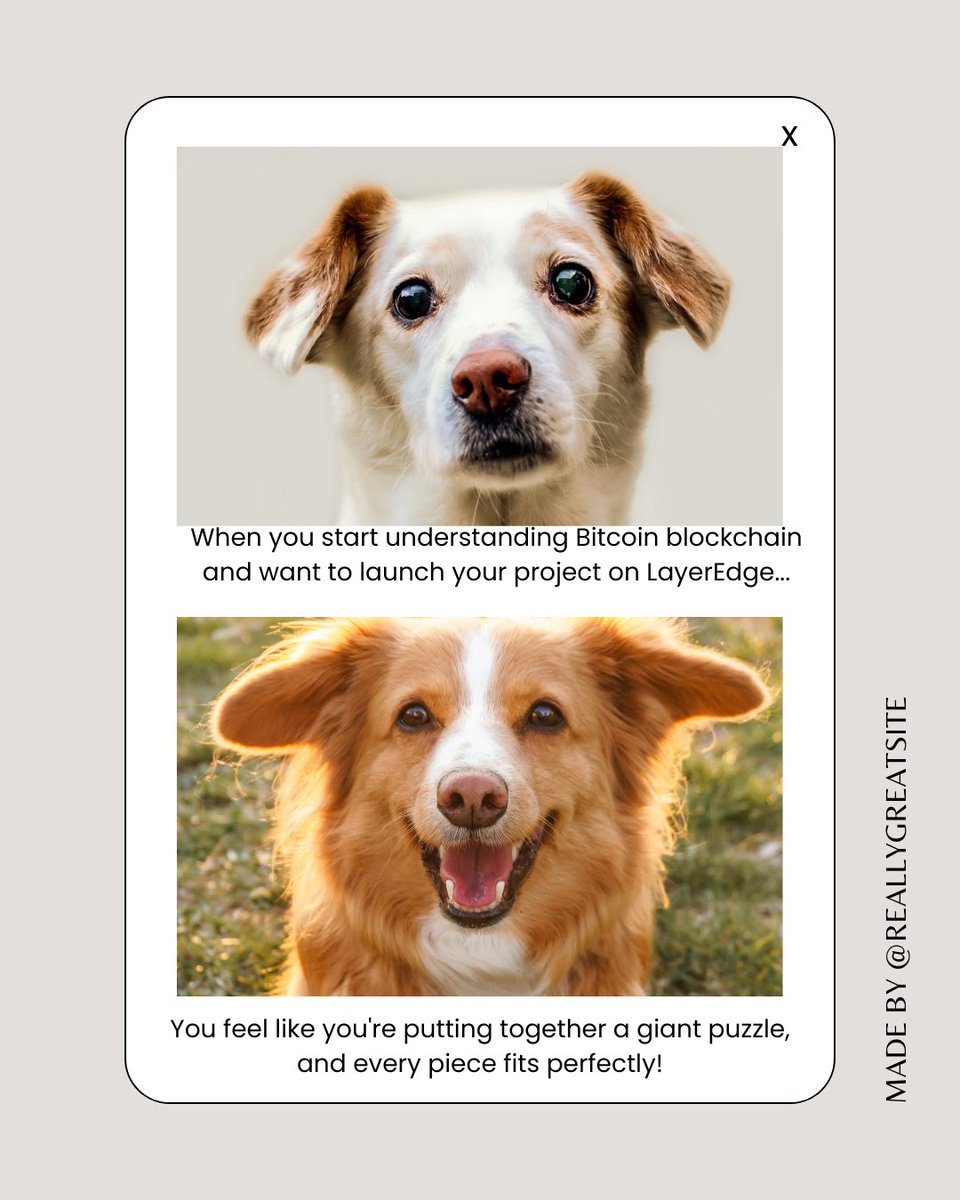 overtake1642661's tweet image. 🚀 Excited to dive into the world of #BitcoinBlockchain with my new project, LayerEdge! 🧩 It’s like solving a giant puzzle, but every piece connects perfectly! 🔗 Can’t wait to see where this journey takes us.
@layeredge 
#Blockchain #LayerEdge #Bitcoin #CryptoTech