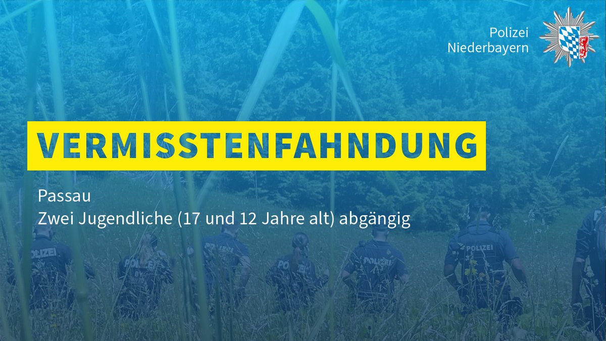 Seit 04.04.2025, 16:30 Uhr, werden 2 Mädchen (17 &amp; 12) aus #Passau vermisst. Sie verließen gemeinsam ihr Wohnhaus in #Neureut. Eine hilflose Lage kann nicht ausgeschlossen werden.

Fotos &amp; Beschreibung:
▶️ polizei.bayern.de/fahndung/perso…
▶️ polizei.bayern.de/fahndung/perso…

Hinweise: 0851/9511-0.