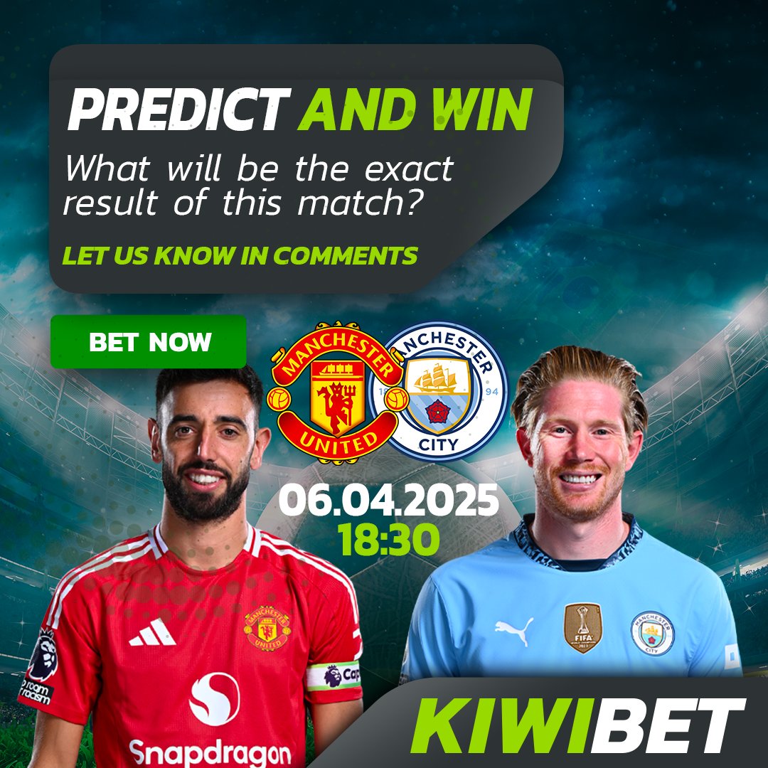 kiwibet_ug's tweet photo. 🎯 PREDICT & WIN! ⚽💥
Think you can guess the exact score of this epic clash?
💥 Manchester United vs. Manchester City – 6.4.2025, 18:30
🔥 WIN UP TO 60,000 UGX! 🔥

How to Participate:
1️⃣ Comment the exact score of the match below.
2️⃣ Add your KiwiBet username.
3️⃣ One guess per player – make it count! ⛔
📈 Have a ticket placed on this match? Your chances to win just got higher!

🏆 Prizes:
🥇 60,000 UGX in Kiwi points 💸
🥈 40,000 UGX in Kiwi points 💸
🥉 20,000 UGX in Kiwi points💸
📆 Deadline: 6.4.2025, 17:00
✅ Winners will be drawn from correct predictions, announced here, and contacted via SMS the next day after the match!

➡️https://t.co/70MIJHdVCK

#KiwiBet #PredictAndWin #ManchesterDerby #BetAndWin #KiwiPromo #60kChallenge