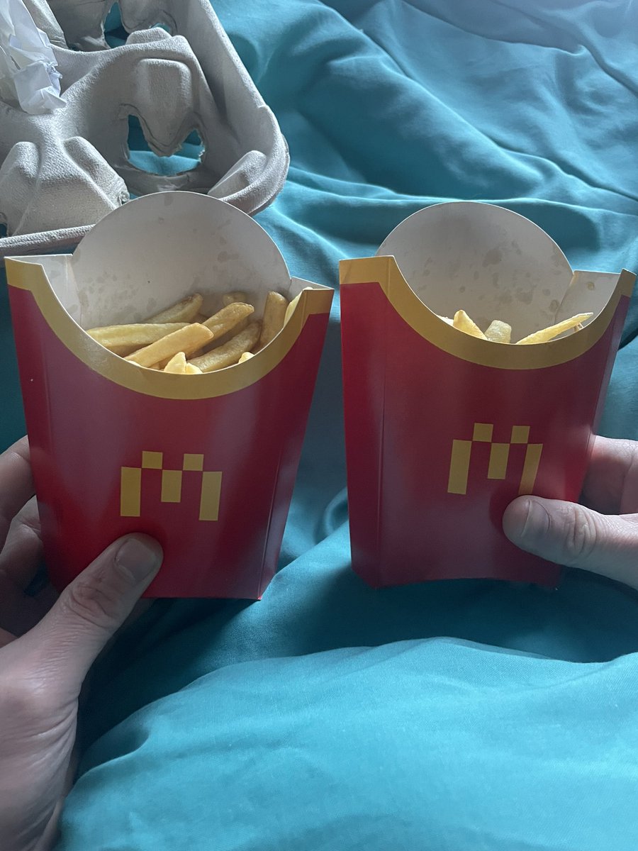 Foggonnn's tweet photo. @McDonaldsUK 2x large fries…. Really? #disgrace https://t.co/IwvRWrPi7k