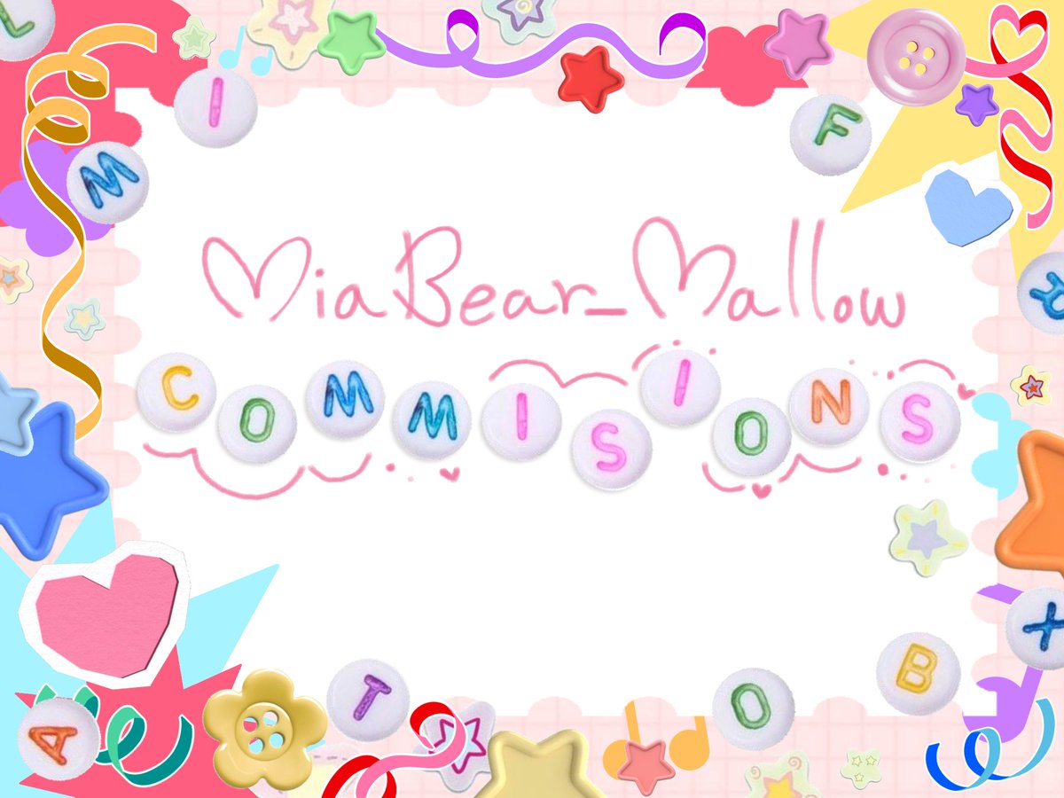 Miabear_mallow's tweet photo. ✧*.:♡ COMMISSIONS ARE OPEN ♡*:.✧
 #commissions #commissionsopen https://t.co/q7i1wCr8CJ