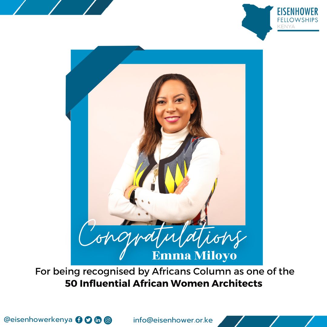 Eisenhower Fellowships Kenya (@eisenhowerkenya) on Twitter photo Congratulations to EF Fellow <a href="/EmmaMiloyo/">Emma Miloyo</a> for being named one of the 50 Influential African Women Architects by <a href="/africanscolumn/">Africans Column</a> !
Link: africanscolumn.com/50-influential…
A true leader shaping spaces and inspiring change.
#EFJourney #Architecture #WomenInLeadership <a href="/EF_Fellows/">Eisenhower Fellowships</a> Congratulations to EF Fellow <a href="/EmmaMiloyo/">Emma Miloyo</a> for being named one of the 50 Influential African Women Architects by <a href="/africanscolumn/">Africans Column</a> !
Link: africanscolumn.com/50-influential…
A true leader shaping spaces and inspiring change.
#EFJourney #Architecture #WomenInLeadership <a href="/EF_Fellows/">Eisenhower Fellowships</a>