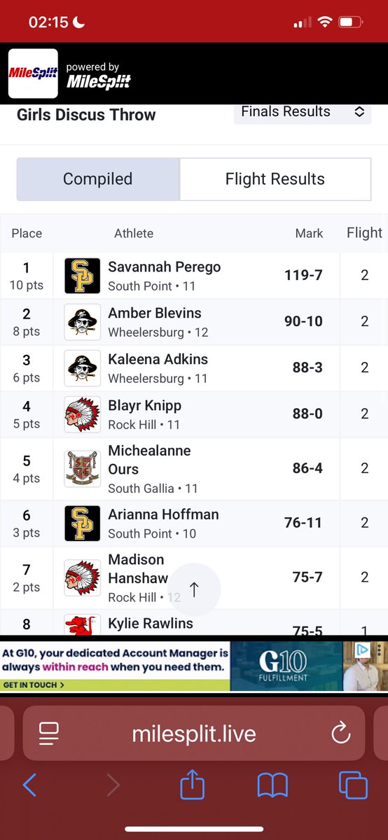 PeregoSavannah's tweet image. Had a good night at the Chesapeake ProLube Invitational, minus the rain and mud :)