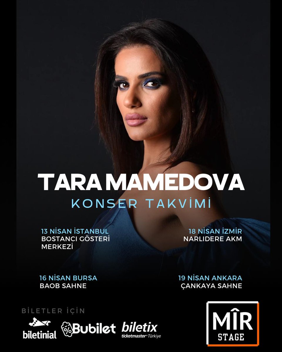 Kürt müziğinin naif sesi <a href="/taramamedova/">Tara Mamedova</a>, şehrinize geliyor! Konser duraklarının ilki olan büyük İstanbul konseri Bostancı Gösteri Merkezi’nde Mamedova,  sürpriz kadın sanatçıları konuk edeceğini duyurdu. Birbirinden güzel sürprizlerle dolu bu geceyi kaçırmayın. Yerinizi ayırınız.