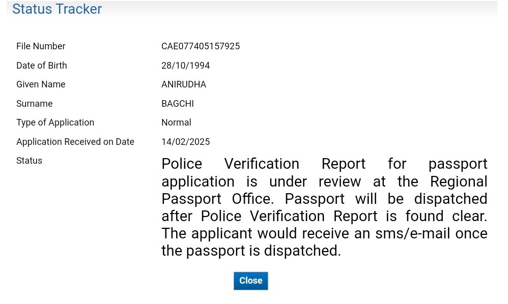 Rayan_Seacrest's tweet photo. @rpokolkata 

I applied for passport almost 2 months back with File no- CAE077405157925

The current status showing as attached screenshot and not progressing further 

Could you please let me me know any tentative timeline to get it delivered?
Its urgent https://t.co/nB5JHefXi1