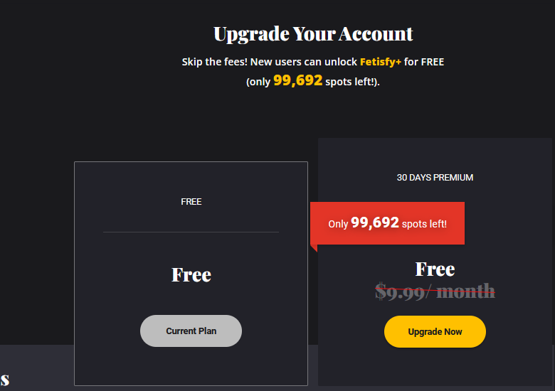 fetisfy's tweet photo. Fetisfy+ = unlock premium features and early access perks.

And for now? It’s FREE.

Only 99,692 spots left → Don’t miss out.
Join here: [https://t.co/kuOkcjT9QD] https://t.co/D9fcPfjxZZ