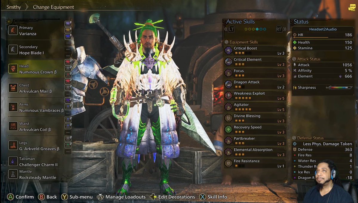 Headset2Audio's tweet image. Here's the first build that was made on stream with 2 pieces of Zoh Shia. #MonsterHunterWilds #Headset2Audio