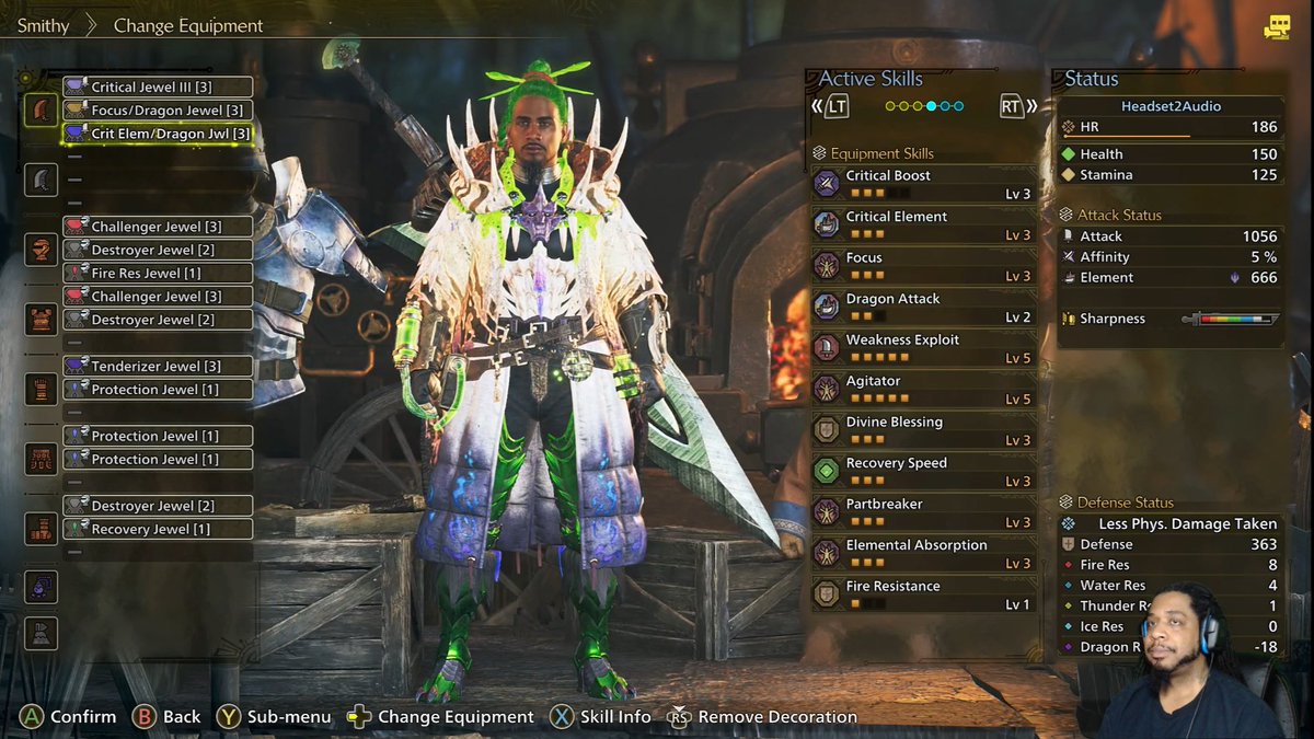 Headset2Audio's tweet image. Here's the first build that was made on stream with 2 pieces of Zoh Shia. #MonsterHunterWilds #Headset2Audio