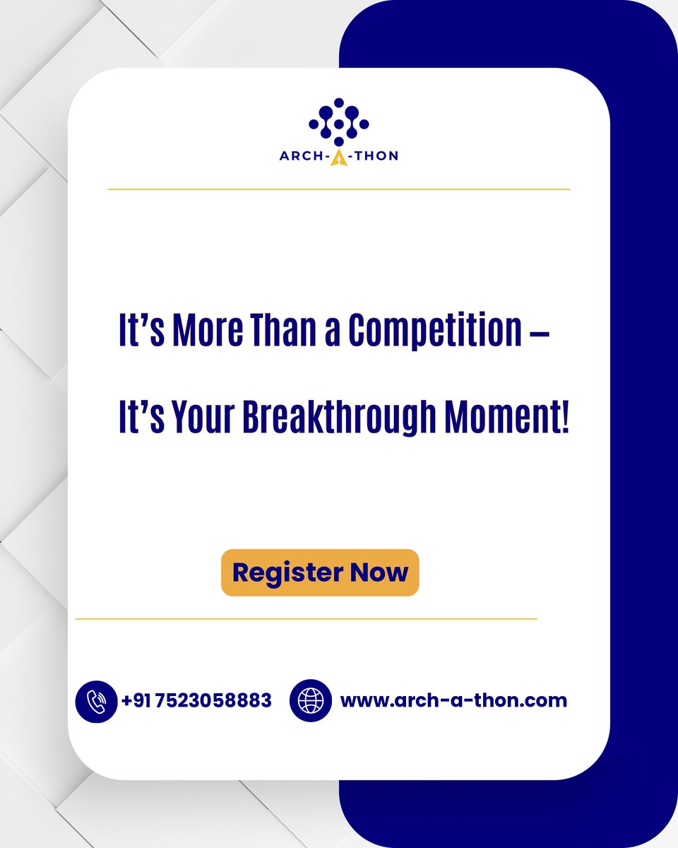 Arch_A_Thon's tweet photo. Do you have what it takes to emerge as a champion? Compete for cash prizes worth up to 1,25,000 INR, gain well-deserved recognition with medals and certificates, and build lifelong connections with industry pioneers. 

:https://t.co/5jbHXmb1mm

#Archathon #Archathon2025 https://t.co/fo9wd8H8an