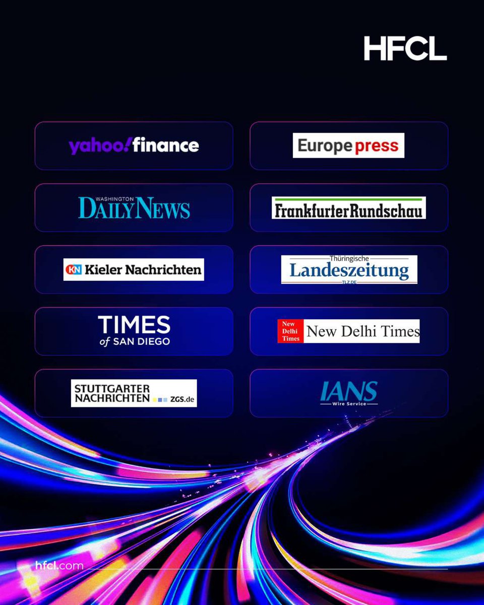 hfclg's tweet photo. HFCL’s Eka™ Optical Fiber launch is making headlines!
Recognized by top publications, we're proud to redefine global connectivity with innovation and sustainability.
Read more: https://t.co/aZLBcMgG8j
#HFCL #EKAFiber #FutureOfFiber #ConnectivityRedefined https://t.co/TbPmiqODAS
