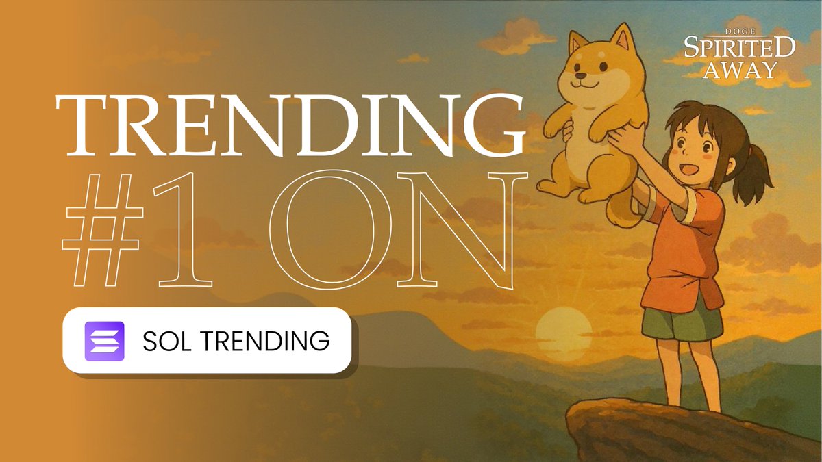 spirited_ghibli's tweet photo. 🏆$CHIHIRO Is Now Trending #1 on Solana
https://t.co/kQQFKGWgKh https://t.co/ZHIym7wNd3