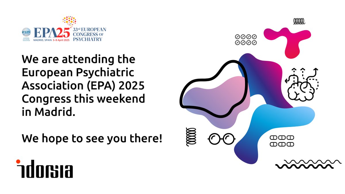 Idorsia (@idorsia) on Twitter photo We are thrilled to be at the <a href="/Euro_Psychiatry/">European Psychiatric Association</a> 2025 Congress from 5-8th April! 🎉
6th April: Discover new data on insomnia at e-Poster stations 13 & 14.
7th April: Join our interactive satellite symposium at 13:15 to learn more about chronic insomnia. 📊
#EPA #EPA2025 #Insomnia We are thrilled to be at the <a href="/Euro_Psychiatry/">European Psychiatric Association</a> 2025 Congress from 5-8th April! 🎉
6th April: Discover new data on insomnia at e-Poster stations 13 & 14.
7th April: Join our interactive satellite symposium at 13:15 to learn more about chronic insomnia. 📊
#EPA #EPA2025 #Insomnia