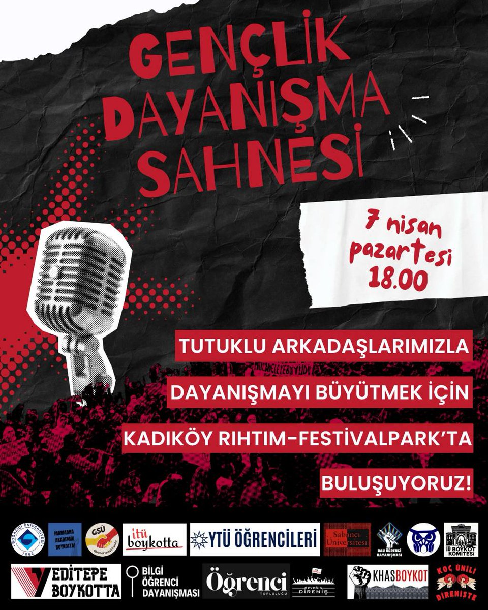 Tüm tutsak öğrenci arkadaşlarımıza, tüm siyasi tutsaklara özgürlük!

Direniş ve dayanışmayla!

Hepinizi dayanışmaya davet ediyoruz!