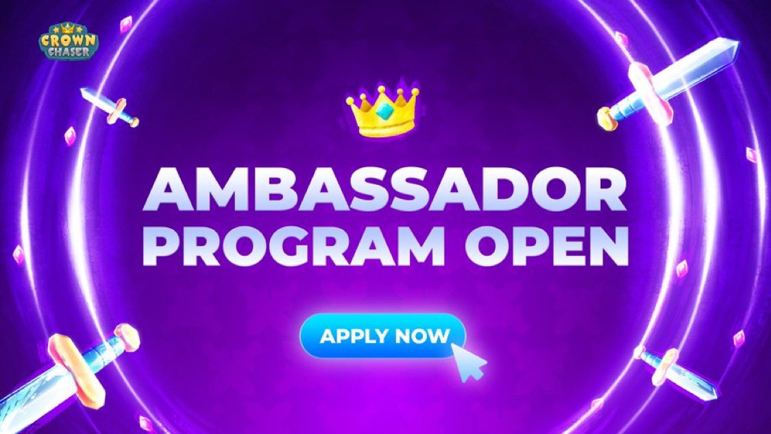 xEMINENTx's tweet image. Crown is Hiring an Ambassador 🔥 

@CrownChaserGame ambassador program is live, fill out the form provide:

-&amp;gt; Form : forms.gle/WKMCzNZjipu4Tn…
-&amp;gt; Like and Retweet for awareness.
- &amp;gt;Tag your friends 

Exclusive Reward as crown creator is very huge, don’t miss this program.
