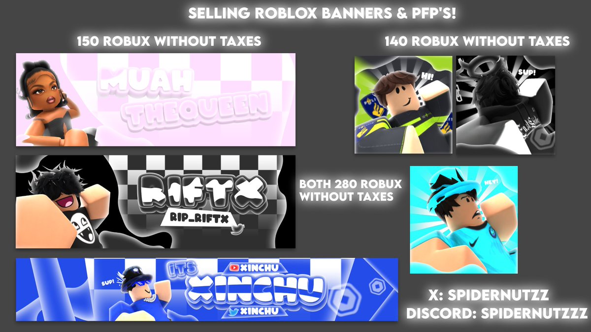 I'm officially back as a Gfx creator!!

The prices are almost the same. You're order will be done within 2 days. (More orders -> Takes longer)
Am I not done with your'e order you ordered before I quit? Please Dm me! 
Dm to order!

 #Roblox #RobloxDev #robloxart #robloxGFX #viral