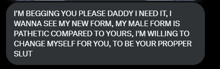 ruffgrime's tweet photo. Look at this wanna be stud @AltFoxxoAcc sliding into my dm and ended up transformed himself into my proper cum hungry slut~ https://t.co/Rbq0avXega