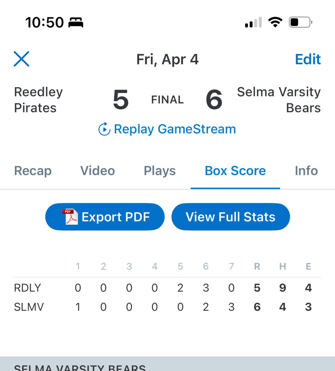 selmabaseball's tweet photo. Braden Francis 2-3 2 3B &amp; 2RBI in 7th, scored the winning run @BFrancis_9 https://t.co/J8FVfyfDBp
