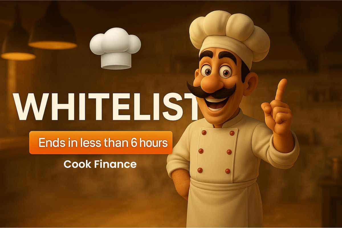 Less than 6 hours left to join the WL! 

There's still a chance to hop in

cookfinance.app/?ref=EBH7INSR