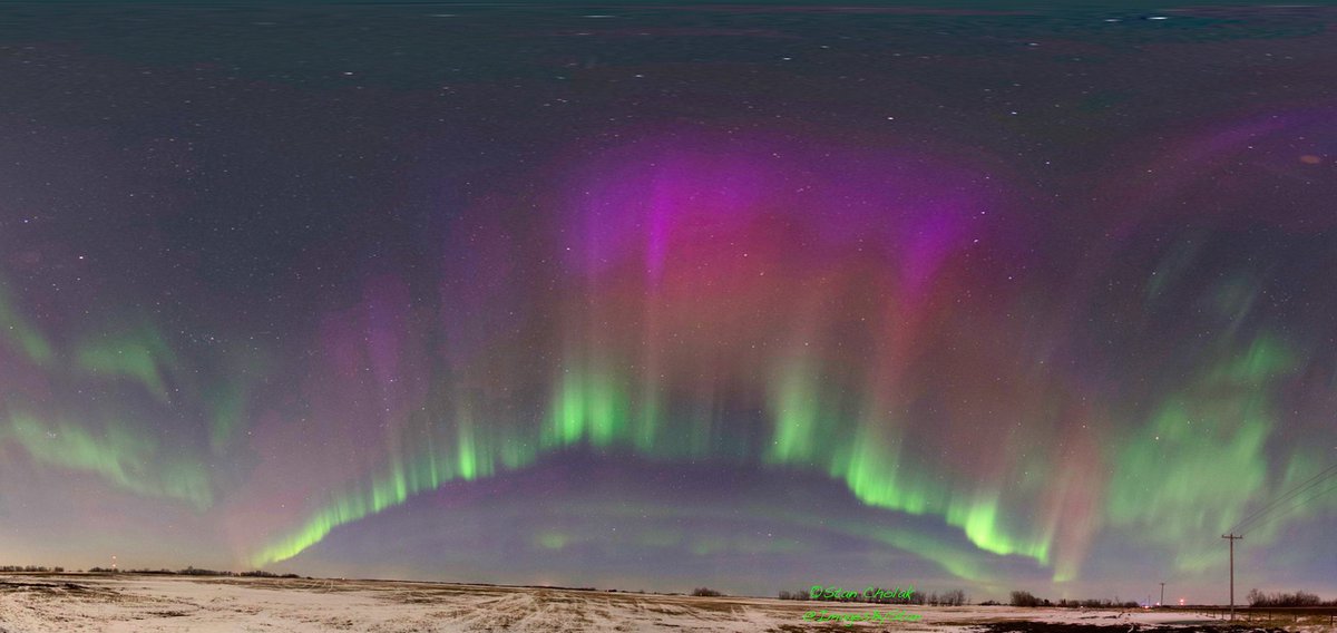 ImagesByStan's tweet image. A panoramic view of the #aurora from tonight. #spaceweather @HouckisPokisewx  @mikesobel @TamithaSkov