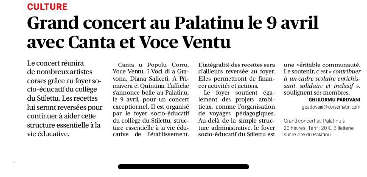 Dans <a href="/Corse_Matin/">Corse-Matin</a>, venez nombreux!!
👇 pour acheter sa place 🎤
helloasso.com/associations/f…