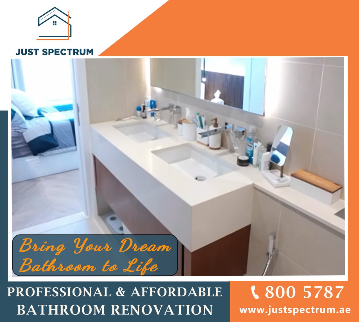 AeJustspectrum's tweet photo. Transform your #bathroom into a #modern &amp; #luxurious space with #JustSpectrum, the leading #bathroomrenovation #company in #Dubai. We specialize in high-quality yet #affordable bathroom upgrades, offering expert tiling, plumbing, &amp; fixture installations. 
https://t.co/npR93kyci3 https://t.co/vvcmr2XuDe