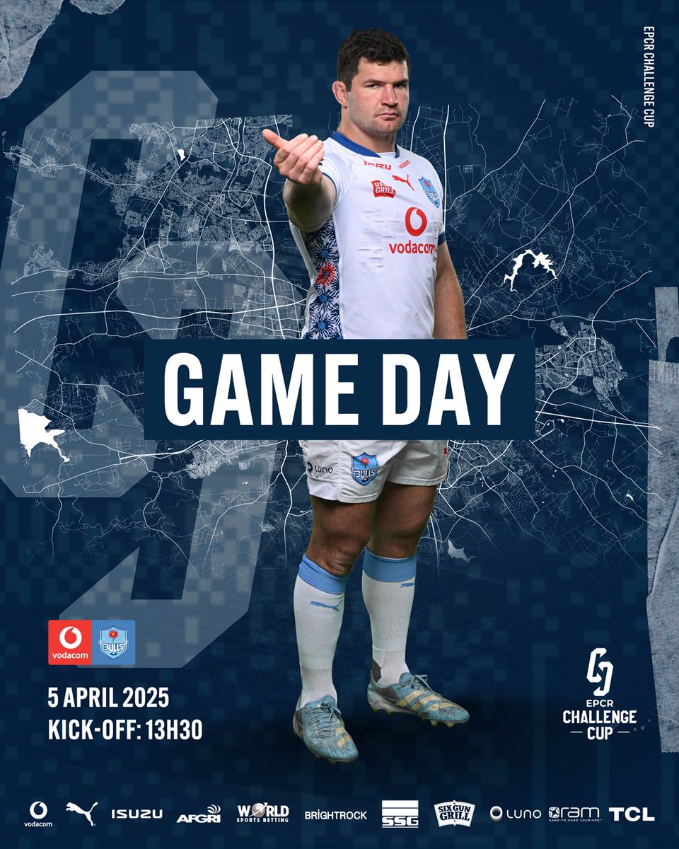 IT'S GAME DAY 🏆

<a href="/ChallengeCup_/">EPCR Challenge Cup</a> ROUND OF 16 is a go at 13:30 🔥

🗓️ 5 April 2025
⏰ KICK-OFF: 13:30 
📍 Stade Jean Dauger
📺 SuperSport 201

#ChallengeAccepted