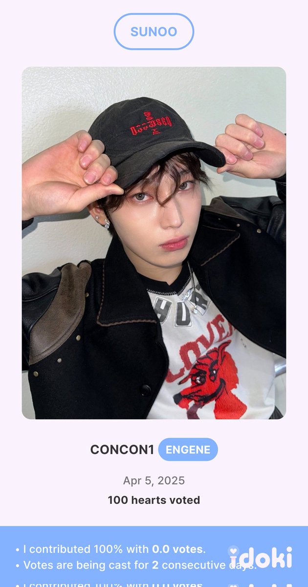 conhavevotes's tweet photo. 500 Idoki 💗 voted to #SUNOO! Congratulations Engenes! #convtgas https://t.co/Wr9VgvaDy6
