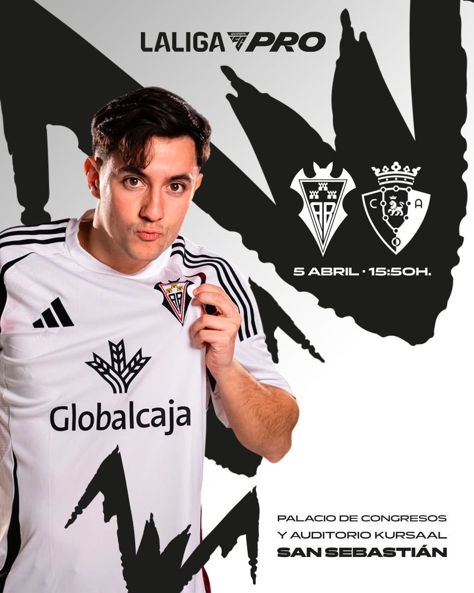 ⚡️ ¡Día de competición en <a href="/LALIGA_FCPro/">LALIGA FC Pro</a> CUP ! ⚡️

📅  Este es nuestro partido para la primera ronda: 👇🏻

🆚 <a href="/CAO_Esports/">C. A. Osasuna Esports</a> (<a href="/adriidomenech/">adriidomenech</a>) - 15:50H
📺 twitch.tv/laligafcpro

¡Vamos con todo, equipo! 💪⚪️🦇