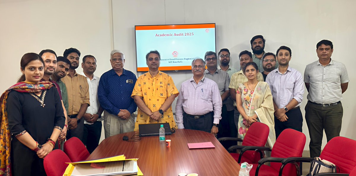 drsmishra's tweet photo. It was great to have Prof. Srinivasa Rao Pavuluri, Prof. Vaibhav Goud and Er. Biswajeet Acharya as Experts for Academic Audit of different degree programs in the Dept of Food Process Engg at @nitrourkela .
#Food, #FoodProcessEngineering #NITRourkela, #NITR, #Rourkela,
#Odisha https://t.co/wTnZEjR7yR