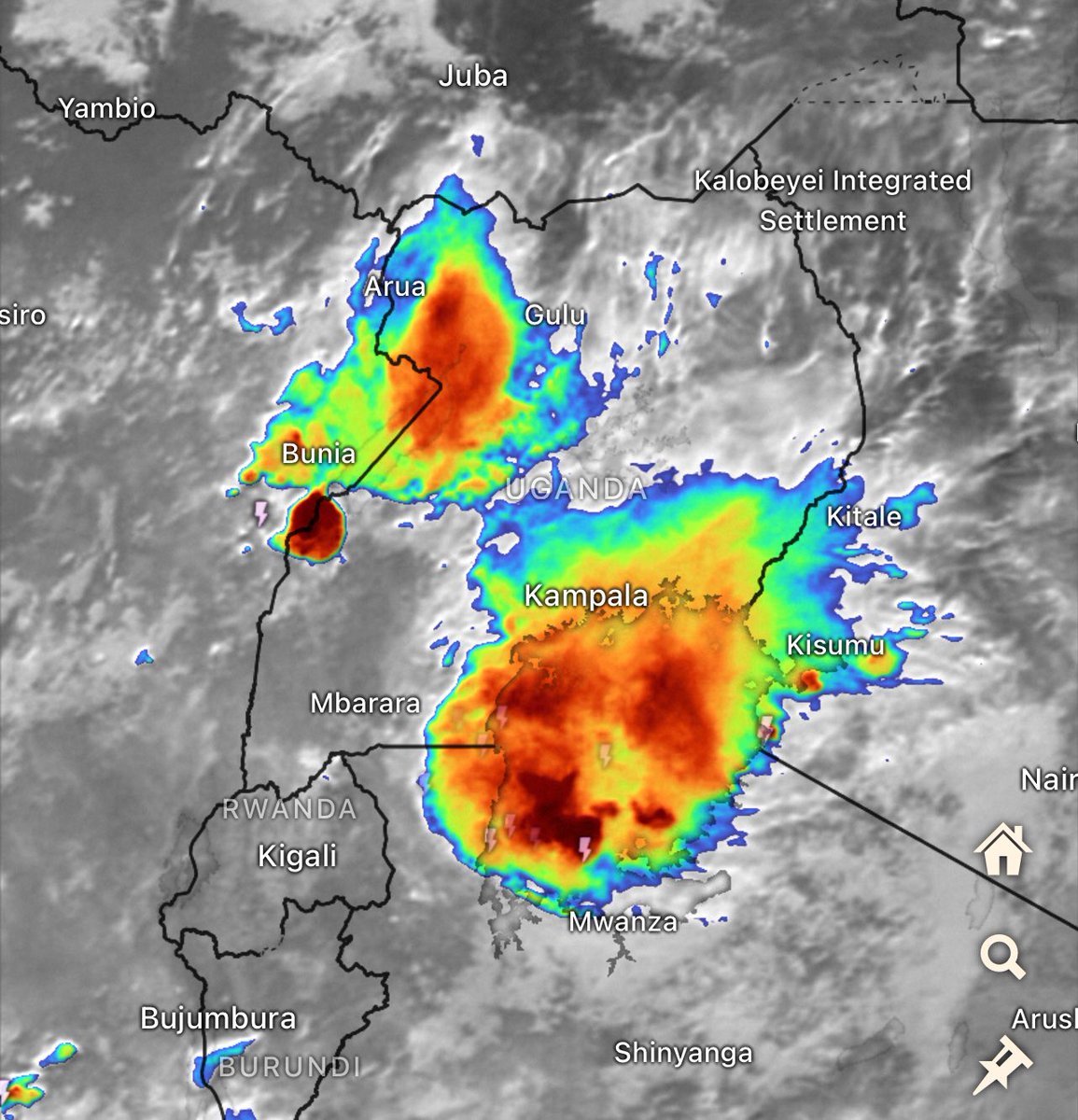 This might take a while to clear. Be aware and prepare accordingly. Rains in Kampala, Entebbe,Jinja, mid western and west nile