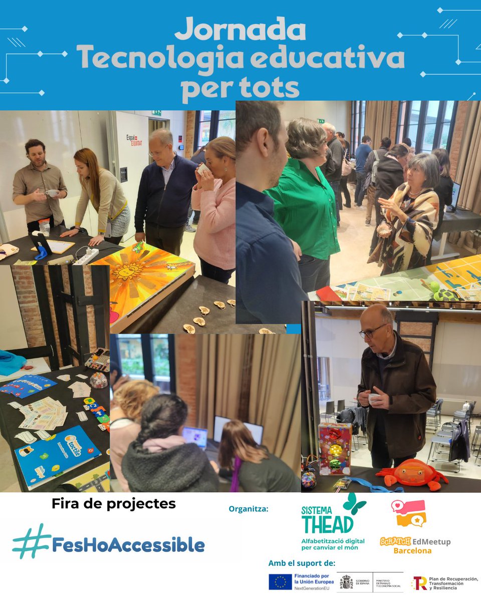 🎪 Fira de Projectes Inclusius!
Descobreix propostes transformadores com:
🔸 Leducas
🔸 Mascota interactiva per a infants amb TEA
🔸 Realitat Augmentada com a eina d’inclusió
🔸 Tokadi
🔸 Scratch Tactile
🔸 Accessibles

#FesHoAccessible #TecnologiaInclusiva #Educació