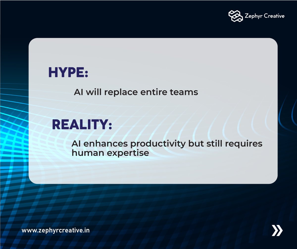 Zephyr_Creativ's tweet photo. AI won’t replace your team—it’ll amplify it.

We broke down 3 big AI myths + the truth behind them 👇
#AI #BusinessGrowth #FutureOfWork #TechTruths #ZephyrCreative https://t.co/6ThmueeH2z
