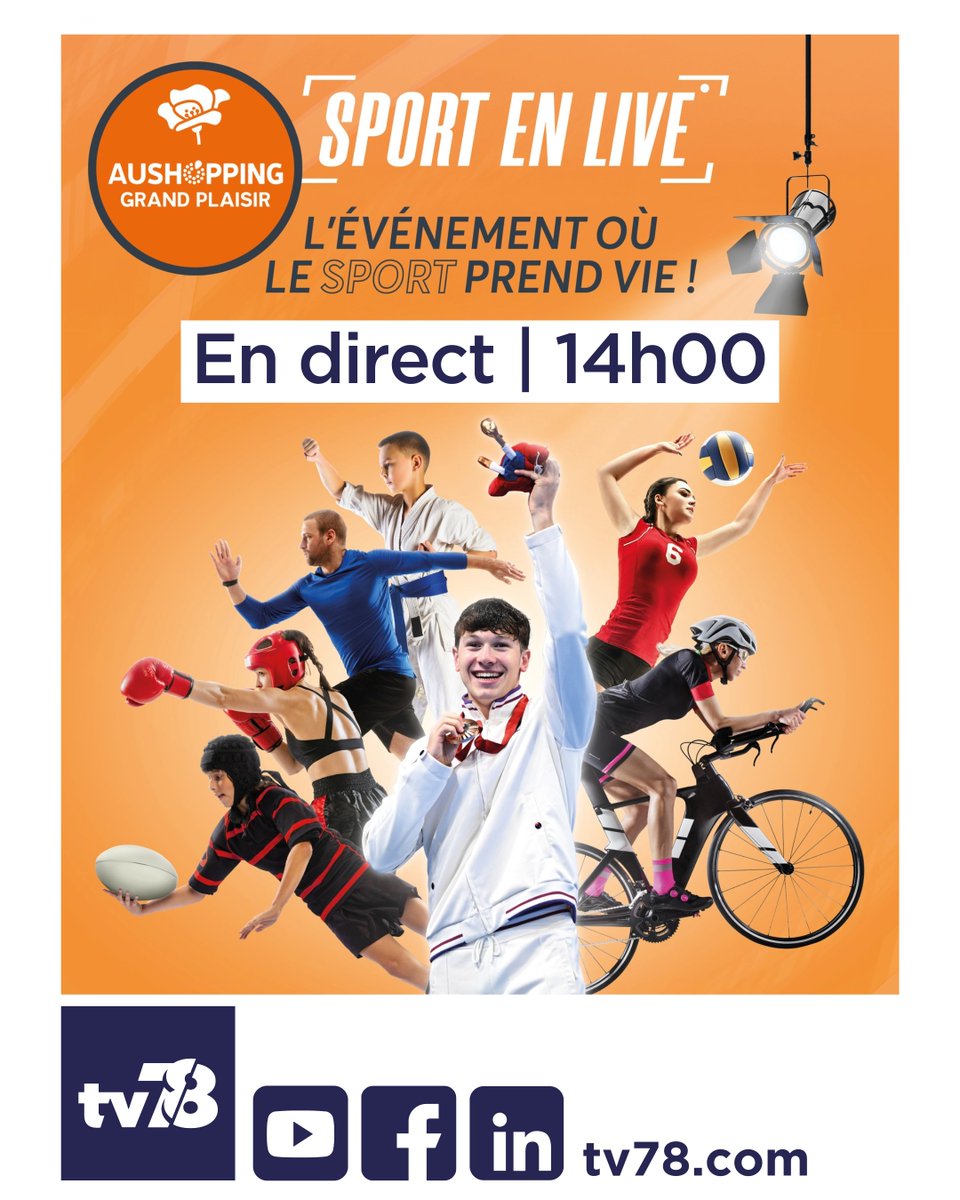 🔴 DIRECT aujourd’hui 14h-16h30
🎥 Instant Sport – Spécial Aushopping
📍 Depuis le centre Aushopping Grand Plaisir
🎤 Avec Kylian Portal &amp; les clubs de Plaisir

📲 Suivez l’émission ici : f.mtr.cool/rrgisjcywx et sur YouTube 🎥
📲 tv78.com + YouTube

#tv78