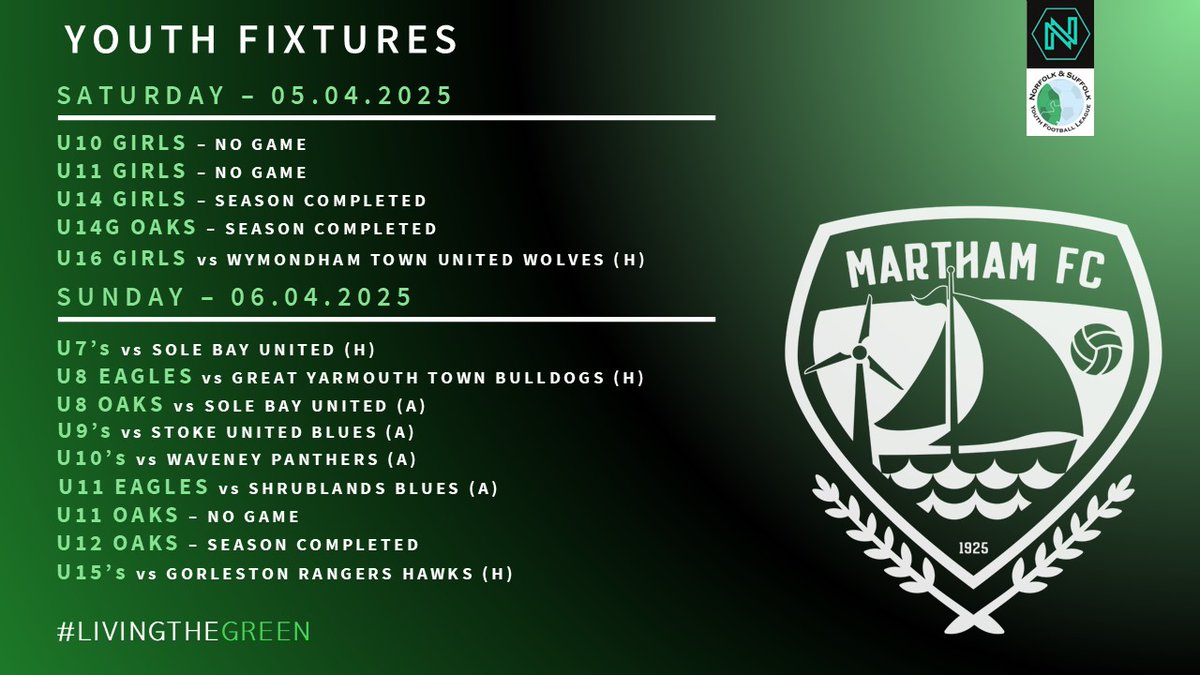 Martham FC (@marthamfc1) on Twitter photo ππ€πͺπ©π ππ€π€π©πππ‘π‘ | ππππ ππ£π ππππ©πͺπ§ππ¨
After several years of playing together, our Under 16 girls play their final fixture together on Saturday at home with a 10:00 kick off. Your support at their final match would be very much appreciated.
#LTG β½οΈπ ππ€πͺπ©π ππ€π€π©πππ‘π‘ | ππππ ππ£π ππππ©πͺπ§ππ¨
After several years of playing together, our Under 16 girls play their final fixture together on Saturday at home with a 10:00 kick off. Your support at their final match would be very much appreciated.
#LTG β½οΈπ