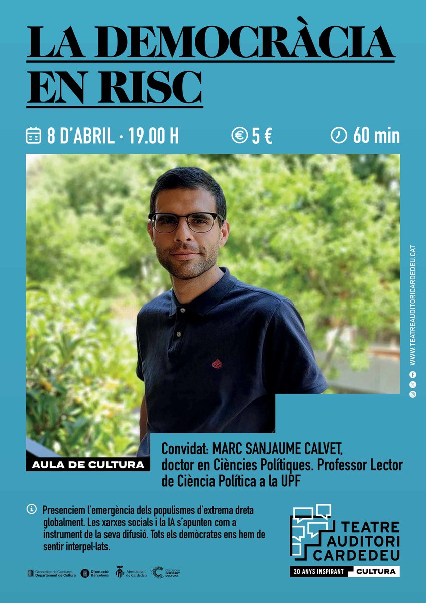 LA DEMOCRÀCIA EN RISC

MARC SANJAUME CALVET, doctor en Ciències Polítiques. Professor Lector de Ciència Política a la UPF

Presenciem l'emergència dels populismes d'extrema dreta globalment. Les xarxes socials i la IA s'apunten com a instrument de la seva difusió.