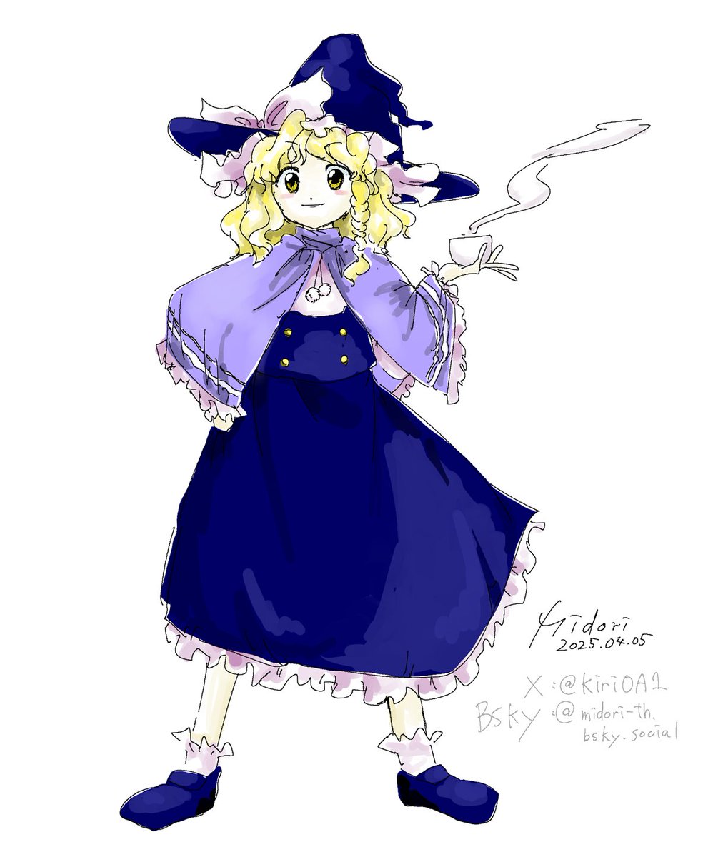 霧雨魔理沙 「魔理沙の格好は暖かそうであればあるほど好きでありまして・・・ 」|水鳥のイラスト