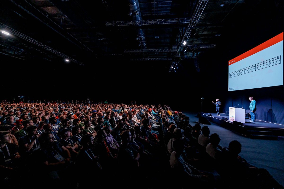 Room was at full capacity for my talk with <a href="/MichalekJuraj/">Juraj Michálek</a> about <a href="/PrometheusIO/">PrometheusMonitoring</a>  and <a href="/opentelemetry/">OpenTelemetry</a>! People were standing at the back and sides of the room, and some people were blocked outside.

A lot of work was done in the last year and there's a lot of work for the year ahead!